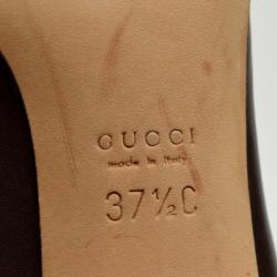 مملوكة مسبقًا Gucci Brown Leather Loafer Pumps Size 37.5