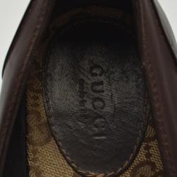 مملوكة مسبقًا Gucci Brown Leather Loafer Pumps Size 37.5