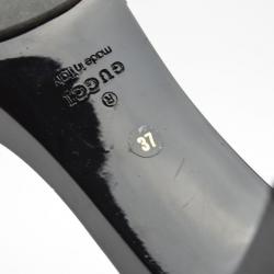 Pre Owned Gucci Black Patent 'Icon Bit' Clog Slides Size 37