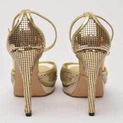 مملوكة مسبقًا Gucci Metallic Platform Sandals Size 37.5
