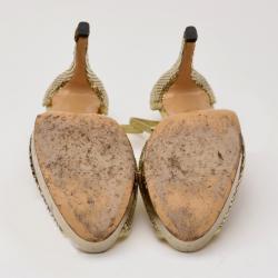 مملوكة مسبقًا Gucci Metallic Platform Sandals Size 37.5