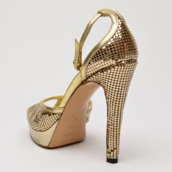 مملوكة مسبقًا Gucci Metallic Platform Sandals Size 37.5