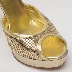 مملوكة مسبقًا Gucci Metallic Platform Sandals Size 37.5
