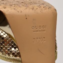 مملوكة مسبقًا Gucci Metallic Platform Sandals Size 37.5