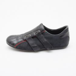 مملوكة مسبقًا Gucci Black Leather Velcro Sneakers Size 43