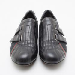 مملوكة مسبقًا Gucci Black Leather Velcro Sneakers Size 43
