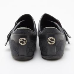 مملوكة مسبقًا Gucci Black Leather Velcro Sneakers Size 43