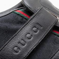 مملوكة مسبقًا Gucci Black Leather Velcro Sneakers Size 43