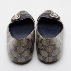 مملوكة مسبقًا Gucci Navy Crystal Hysteria Ballet Flats Size 37.5