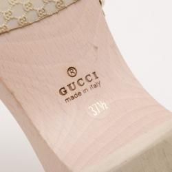 مملوكة مسبقًا Gucci Metallic Guccissima 'Icon Bit' Wooden Clog Slides Size 37.5