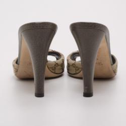 مملوكة مسبقًا Gucci Brown Monogram Kitty Horsebit Slides Size 40