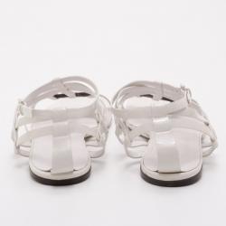 Pre Owned Gucci White Patent Gladiator Sandals Size 40