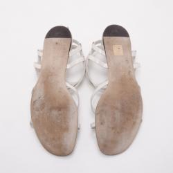 Pre Owned Gucci White Patent Gladiator Sandals Size 40