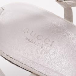 Pre Owned Gucci White Patent Gladiator Sandals Size 40