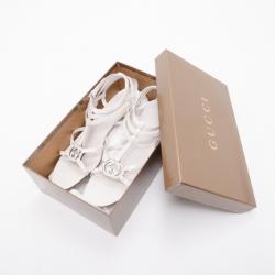 Pre Owned Gucci White Patent Gladiator Sandals Size 40