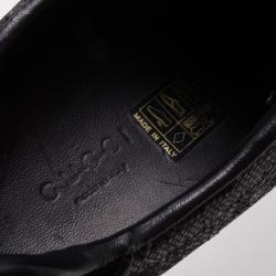 Pre Owned Gucci Black Glitter and Suede Trainers Size 38.5