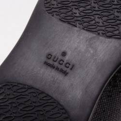Pre Owned Gucci Black Glitter and Suede Trainers Size 38.5