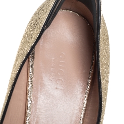 Pre Owned حذاء كعب عالي غوتشي مارمونت جلد ذهبي بشعار جي جي  مقاس 39