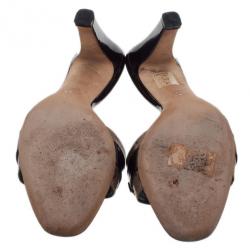 Pre Owned صندل غوتشي كانفاس GG بامبو ولجام حصان مقاس 39