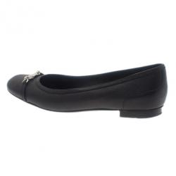 Pre Owned Gucci Black Leather Ballet Flats Size 38