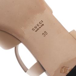 مملوكة مسبقًا Gucci Beige Leather Belle Flat Gladiator Sandals Size 38