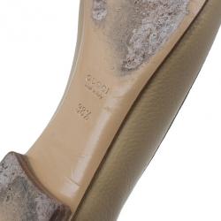 مملوكة مسبقًا Gucci Beige Leather Ballet Flats Size 38.5
