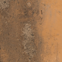 Pre Owned حذاء سلايد غوتشي برينس تاون هورسبيت جلد أسود مطرز نمر وفرو مقاس 41 