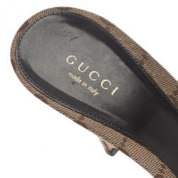 Pre Owned حذاء غوتشي نيو هوليوود حلية هورسبت كانفاس غوتشيسما بيج مقاس 39