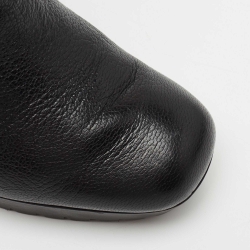 Pre Owned Gucci Black Leather Wedge Knee Length Boots Size 37