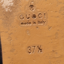 Pre Owned حذاء سلايد غوتشي فلات برنستاون جلد أسود مقاس 37.5