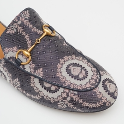 Pre Owned Gucci Multicolor Fabric Princetown Horsebit Flat Mules Size 39.5