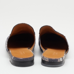 Pre Owned Gucci Multicolor Fabric Princetown Horsebit Flat Mules Size 39.5