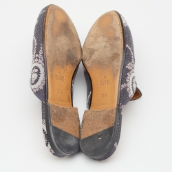 Pre Owned Gucci Multicolor Fabric Princetown Horsebit Flat Mules Size 39.5