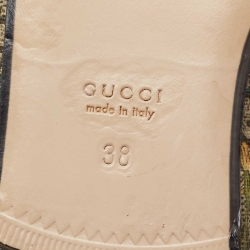 Pre Owned Gucci Multicolor GG Floral Print Canvas Princetown Horsebit Flat Mules Size 38