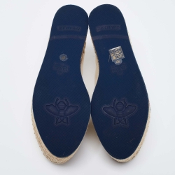 مملوكة مسبقًا Gucci  Beige Canvas Printed Platform Espadrille Sneakers Size 37