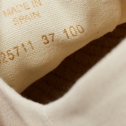 مملوكة مسبقًا Gucci  Beige Canvas Printed Platform Espadrille Sneakers Size 37