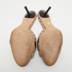 مملوكة مسبقًا Gucci Beige Canvas Hollywood Slide Sandals Size 40.5