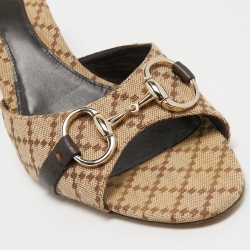مملوكة مسبقًا Gucci Beige Canvas Hollywood Slide Sandals Size 40.5