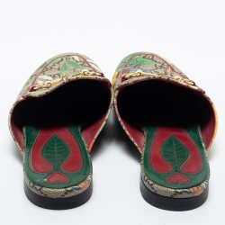 مملوكة مسبقًا Gucci Multicolor Tian Print GG Supreme Canvas Princetown Flat Mules Size 37