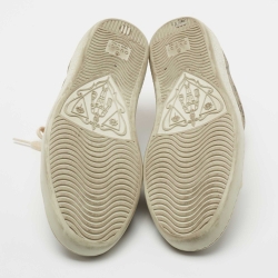 Pre Owned Gucci Beige/Brown GG Supreme Canvas Ace Web Low Top Sneakers Size 36
