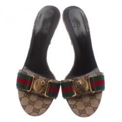 مملوكة مسبقًا صندل غوتشي جوكيسيما شبكة هيستيريا سلايدز مقاس 38.5