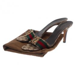 مملوكة مسبقًا صندل غوتشي جوكيسيما شبكة هيستيريا سلايدز مقاس 38.5