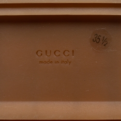 Pre Owned Gucci Blue Denim GG Slide Platform Sandals Size 35.5