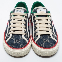 Gucci Navy Blue GG Canvas Tennis 1977 Sneakers Size 36