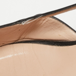 Pre Owned Gucci Black Leather Unia Mary Jane Pumps Size 40.5