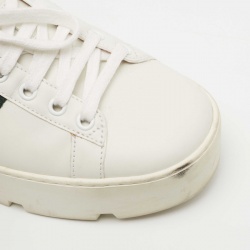 مملوكة مسبقًا Gucci white Leather Ace Platform Sneakers Size 38