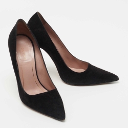 Pre Owned Gucci Black Suede Pointed Toe Pumps Size 36