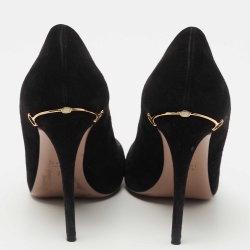 Pre Owned Gucci Black Suede Pointed Toe Pumps Size 36