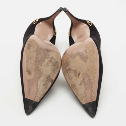 Pre Owned Gucci Black Suede Pointed Toe Pumps Size 36