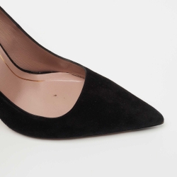 Pre Owned Gucci Black Suede Pointed Toe Pumps Size 36